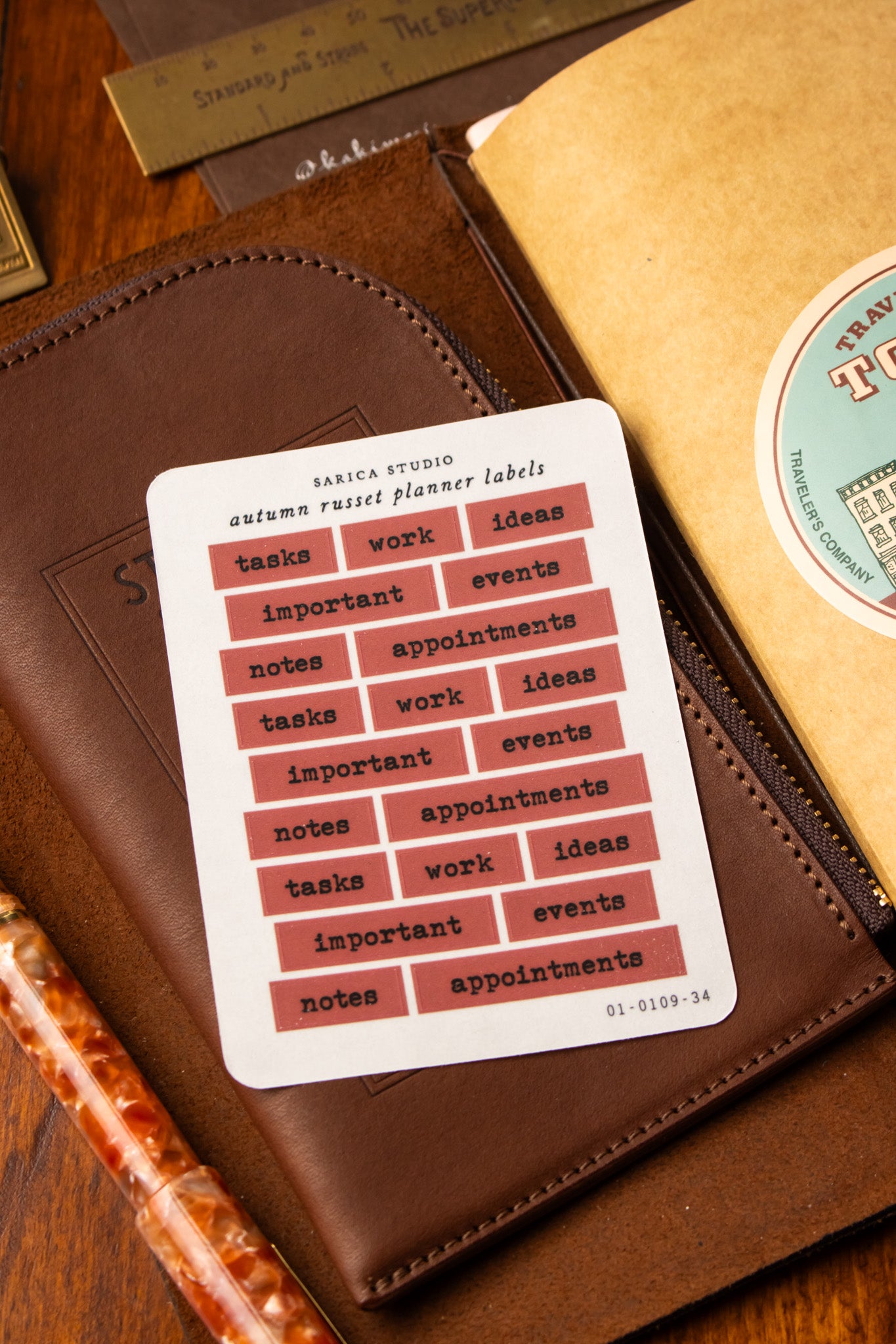 Autumn Russet Planner Label Stickers