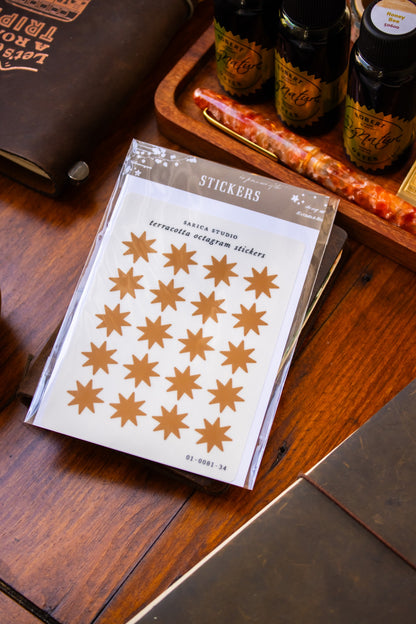 Terracotta Octagram Stickers