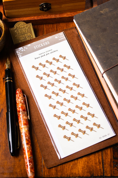 Brass Push Pin Stickers