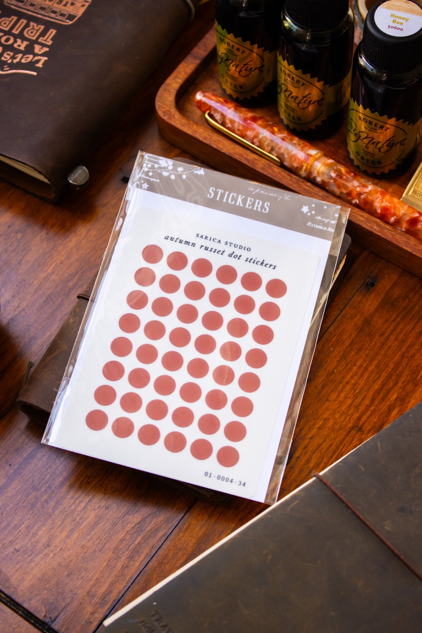 Autumn Russet Mini Dot Stickers