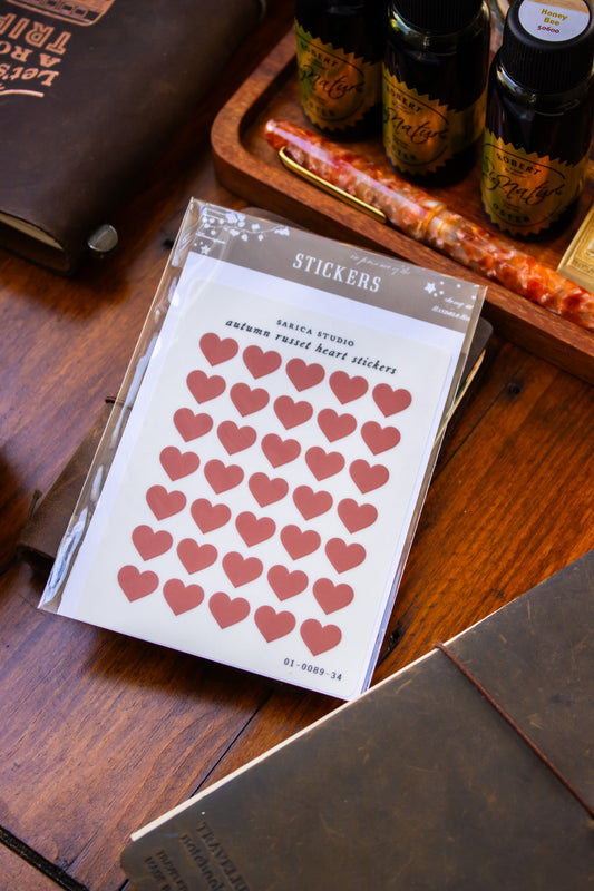 Autumn Russet Heart Stickers