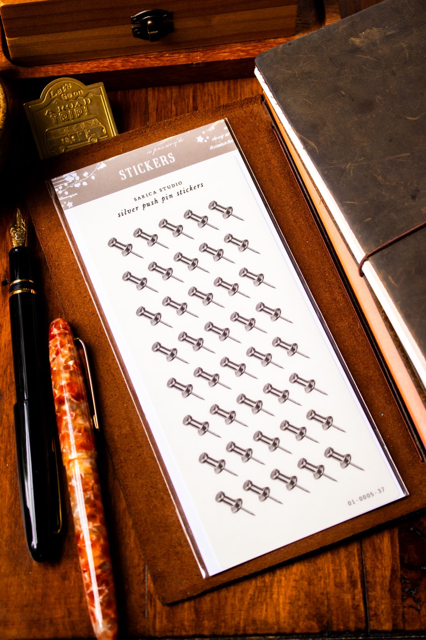 Silver Push Pin Stickers