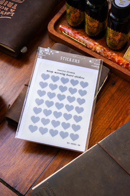 Misty Morning Heart Stickers