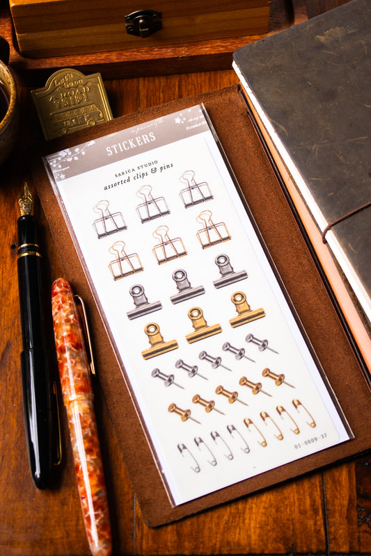 Assorted Clips & Pins Stickers