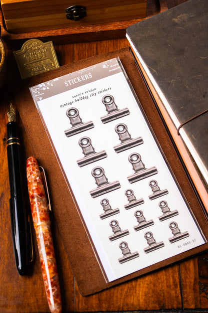 Vintage Bulldog Clip Stickers