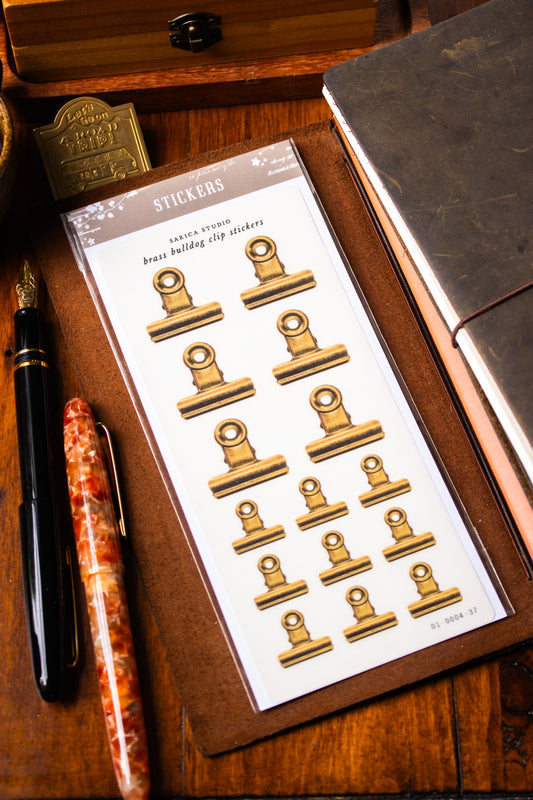 Brass Bulldog Clip Stickers
