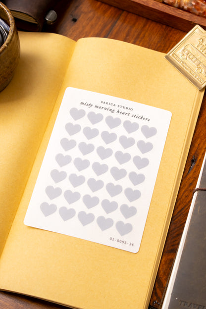 Misty Morning Heart Stickers