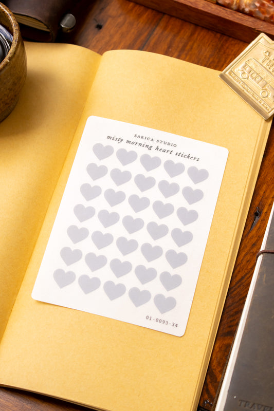 Misty Morning Heart Stickers