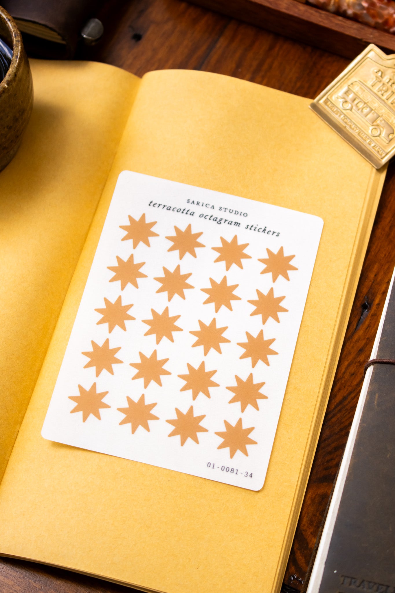 Terracotta Octagram Stickers
