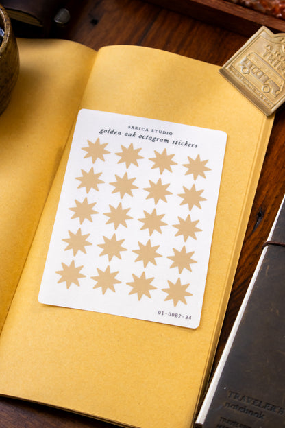 Golden Oak Octagram Stickers