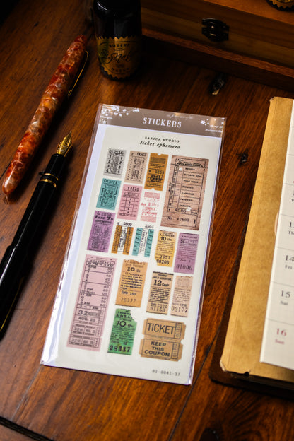 Ticket Ephemera Stickers