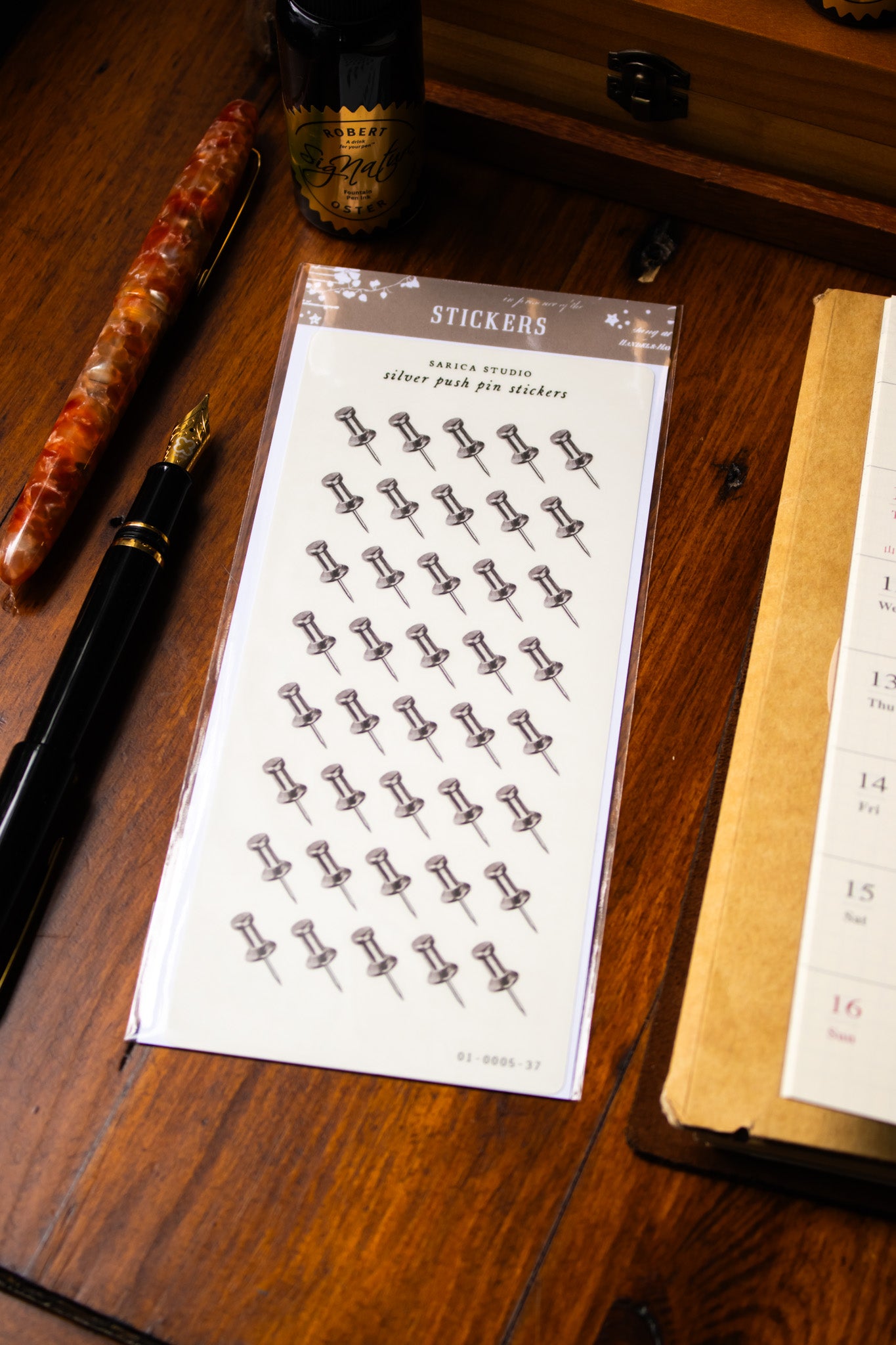 Silver Push Pin Stickers