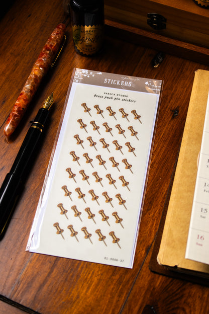 Brass Push Pin Stickers