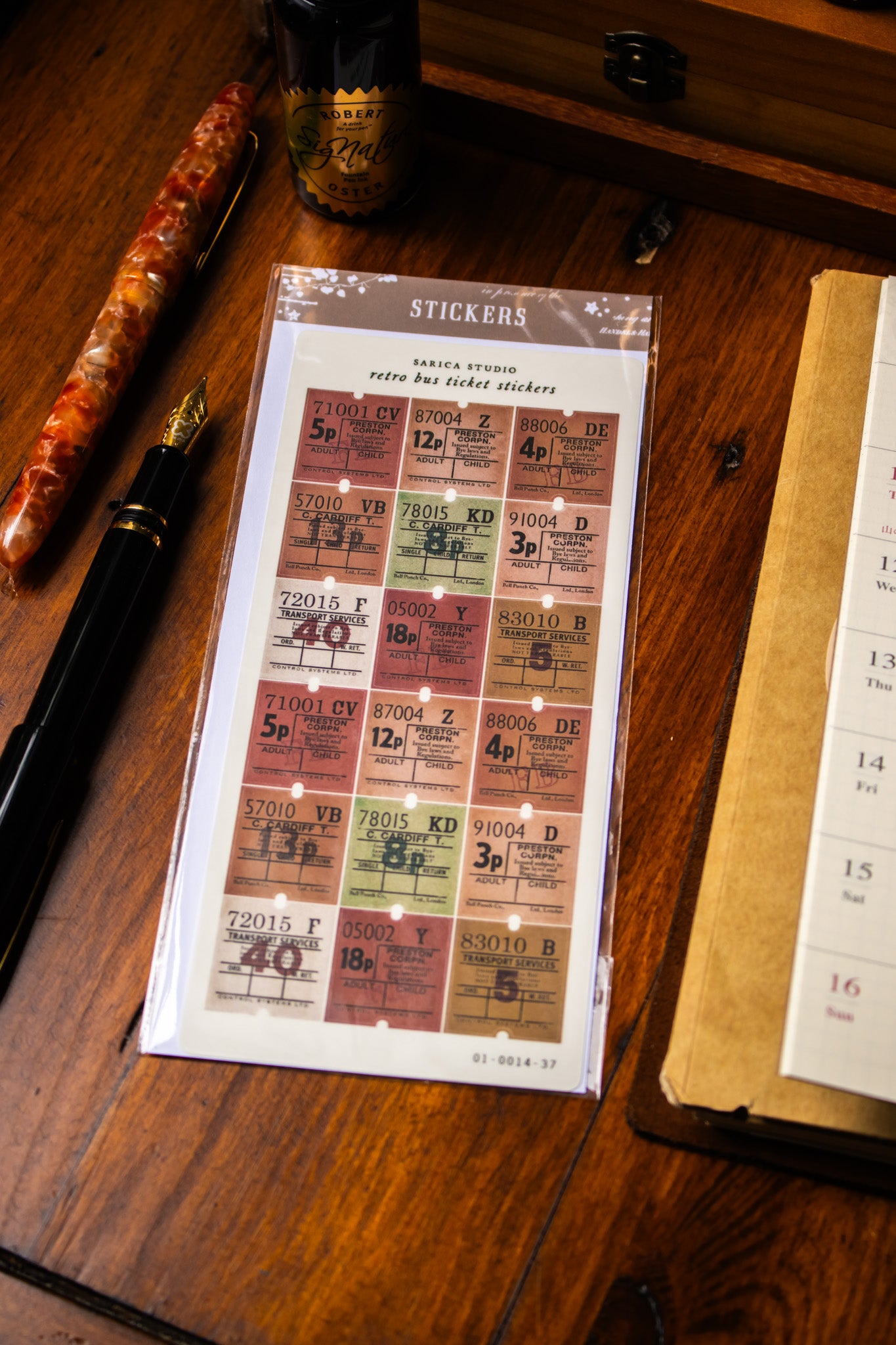 Retro Bus Ticket Stickers