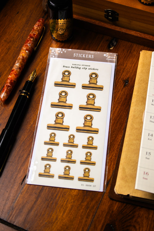 Brass Bulldog Clip Stickers