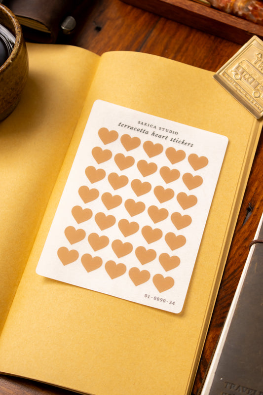Terracotta Heart Stickers