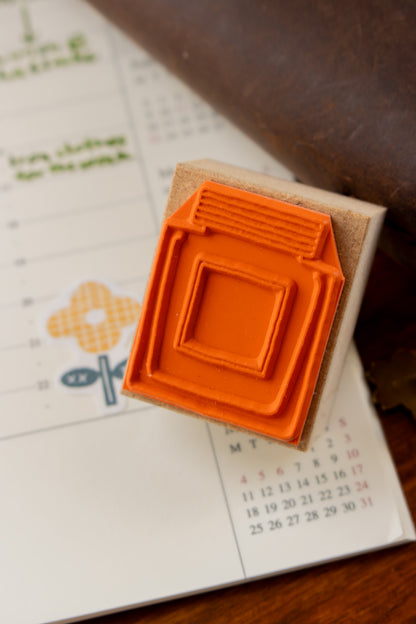 Wood Stamp - Square Ink Pot