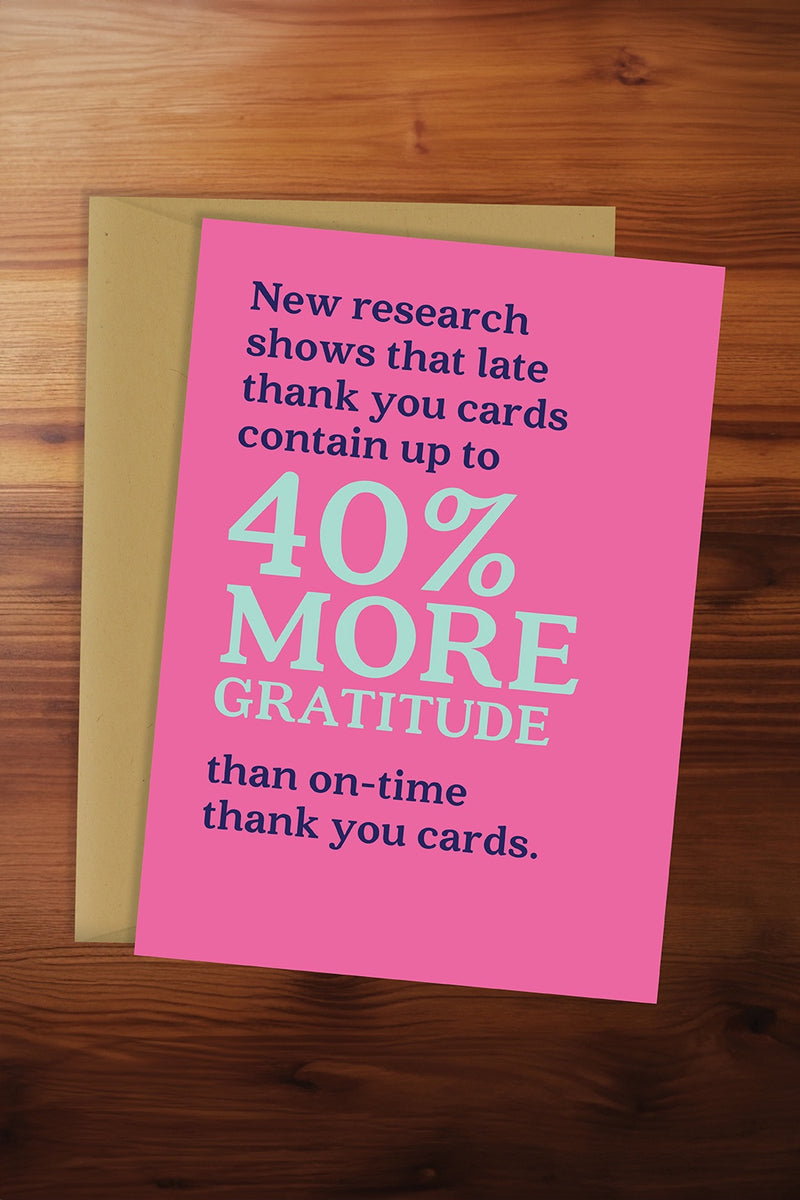 40 Percent More Thanks Card