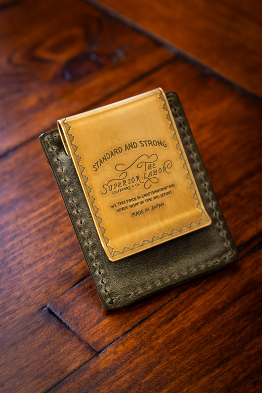 Leather Clip Pen Holder - Olive