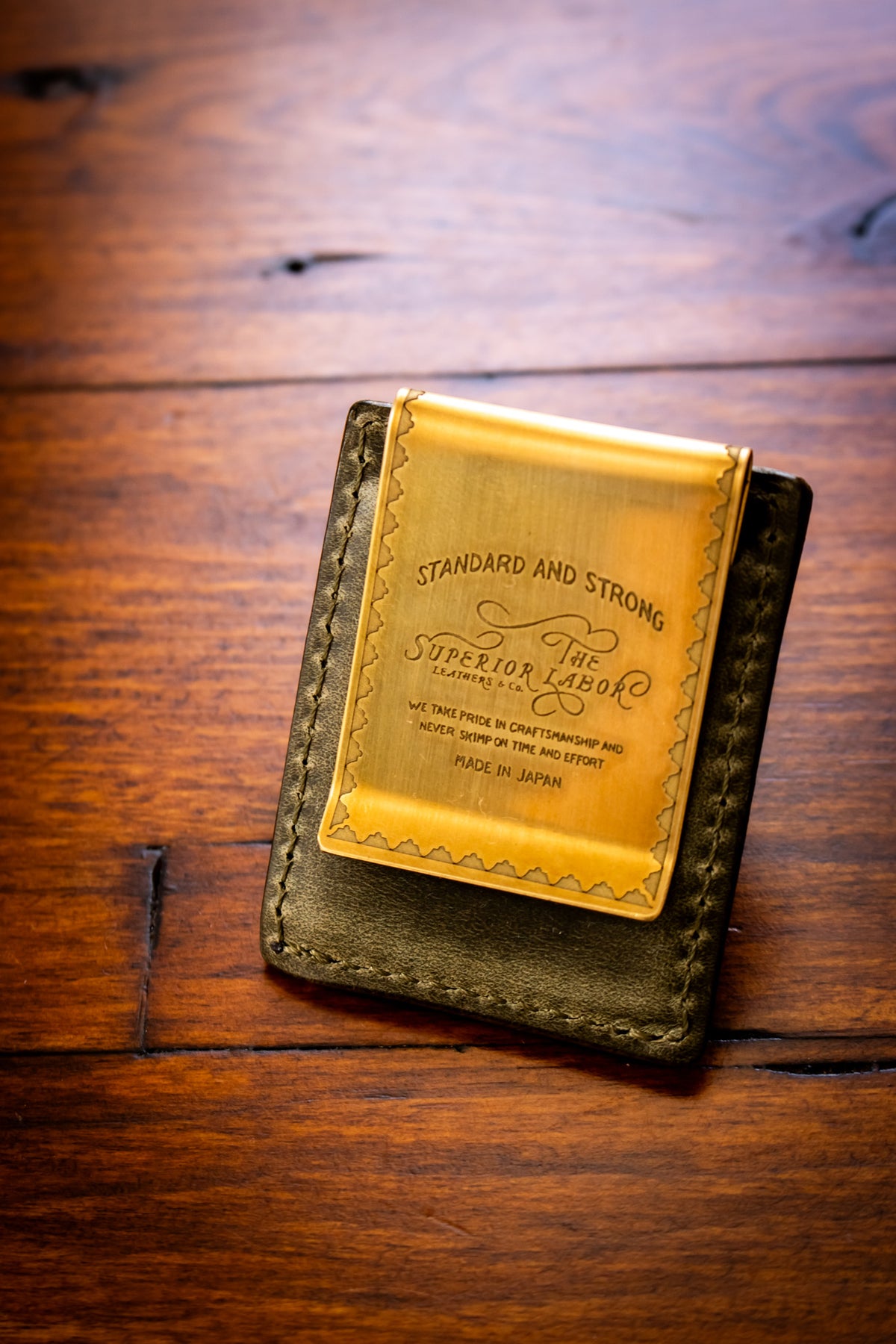 Leather Clip Pen Holder - Olive