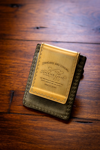 Leather Clip Pen Holder - Olive