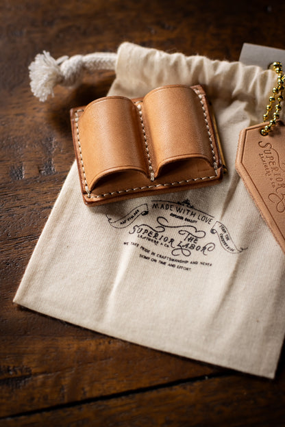 Leather Clip Pen Holder - Natural