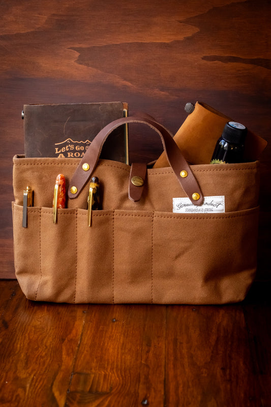 Paraffin Canvas Mini Bag - Brown