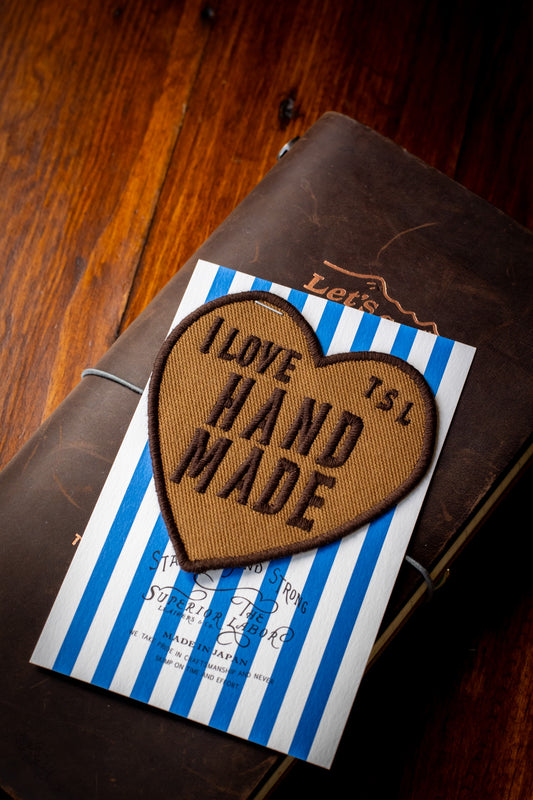 Embroidered Heart Patch - Brown