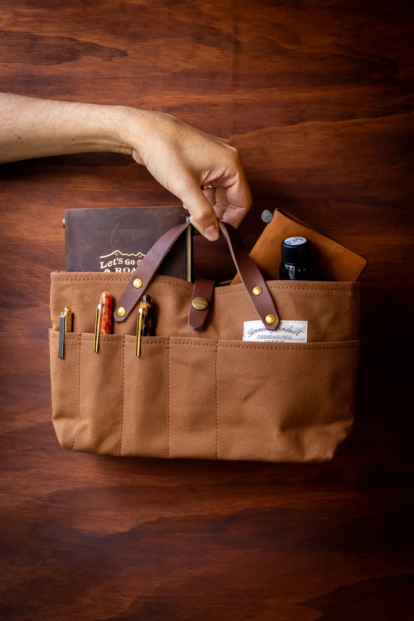 Paraffin Canvas Mini Bag - Khaki