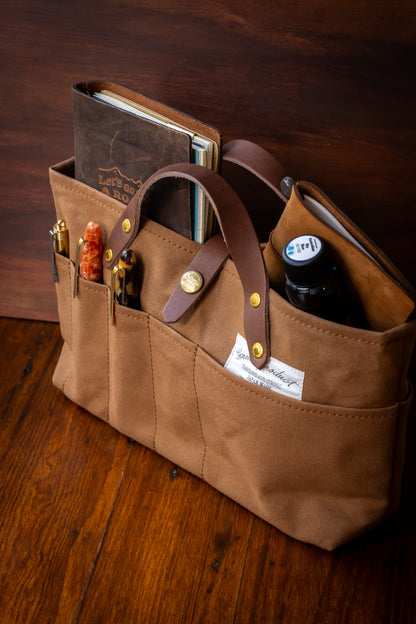 Paraffin Canvas Mini Bag - Brown