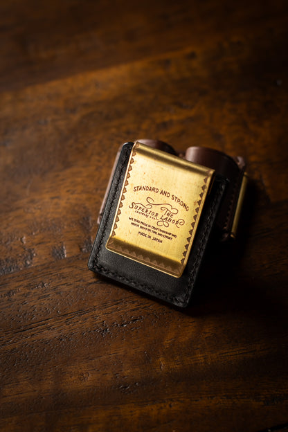 Leather Clip Pen Holder - Black