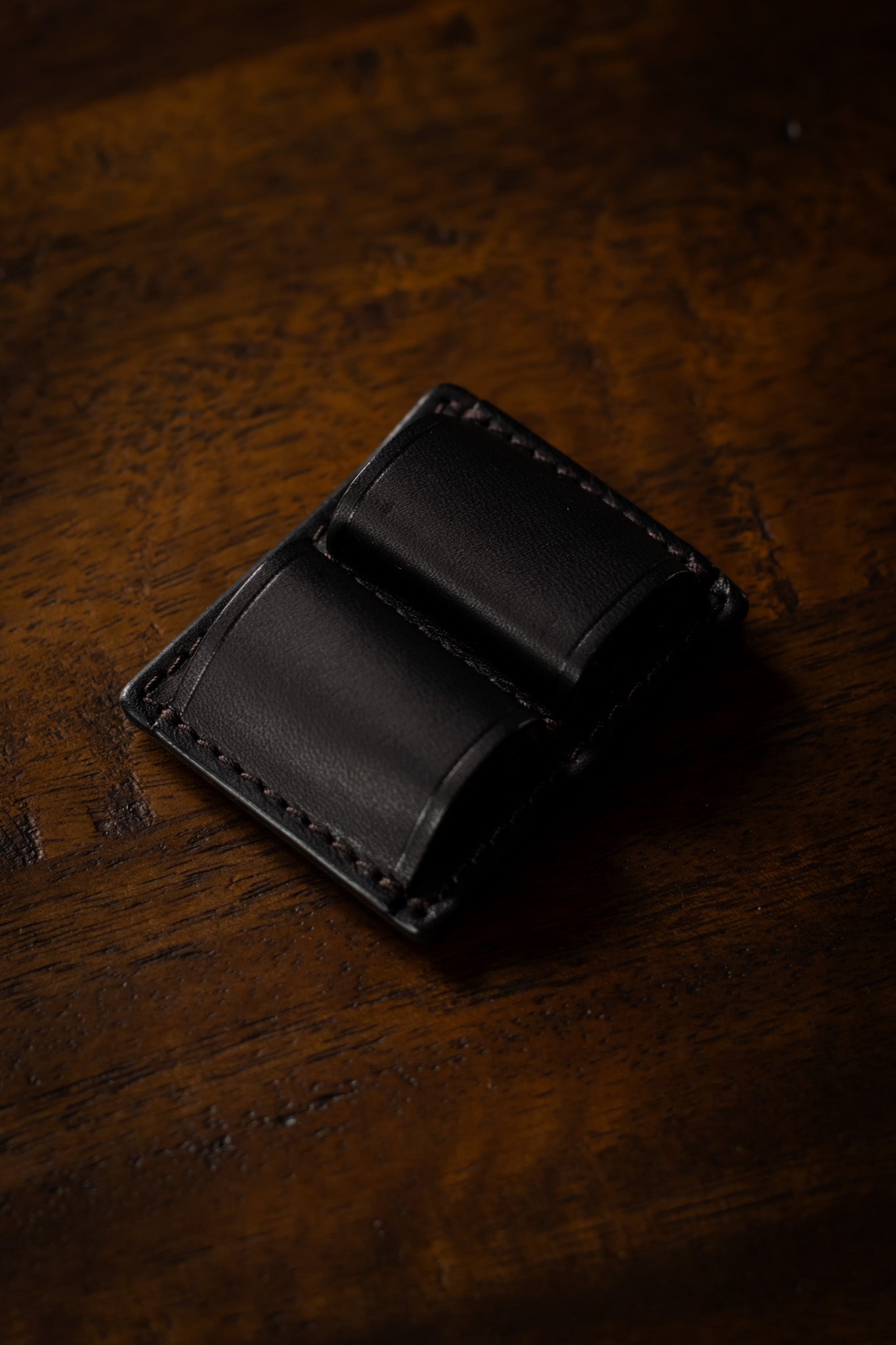 Leather Clip Pen Holder - Black