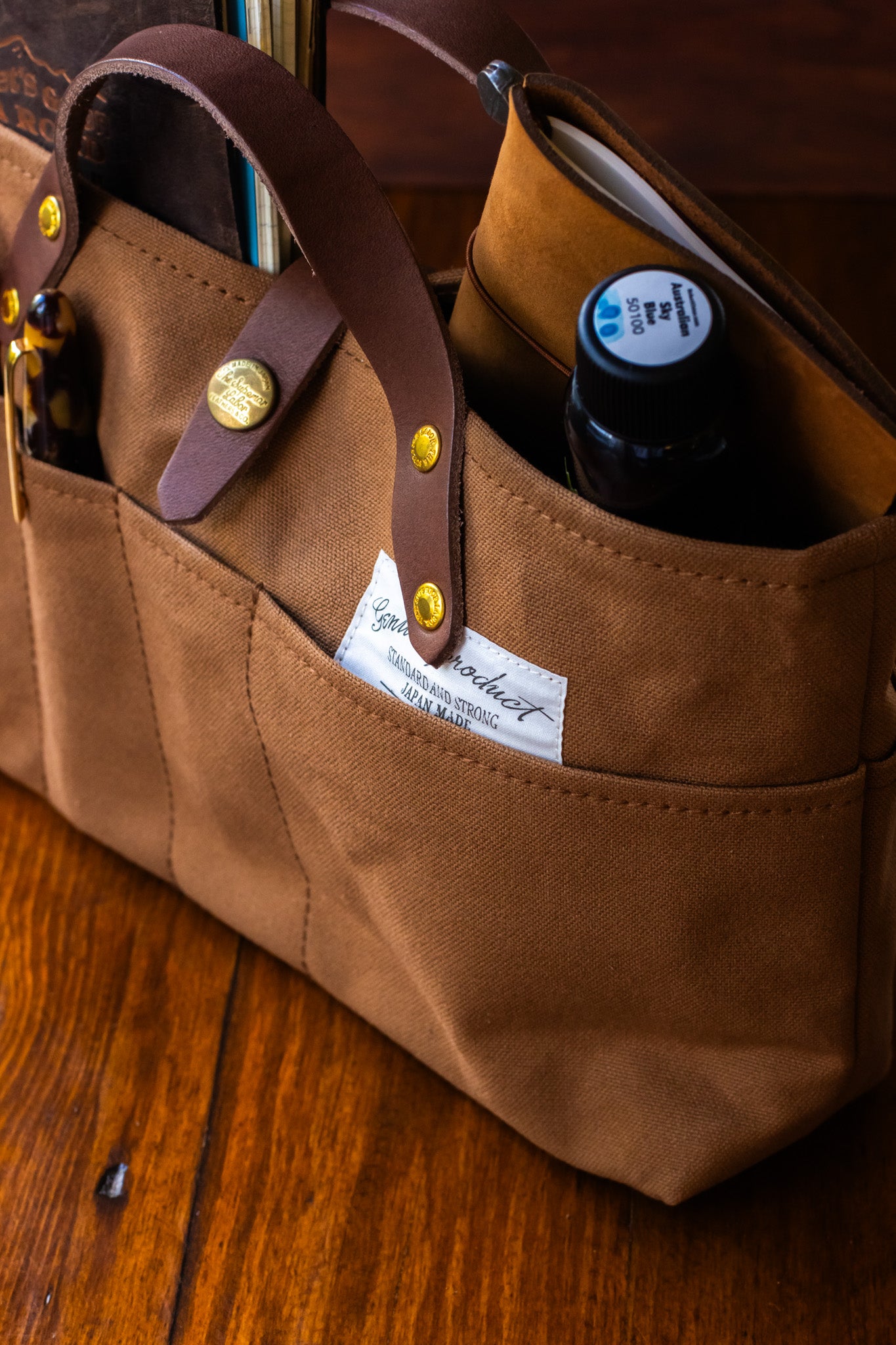 Paraffin Canvas Mini Bag - Brown
