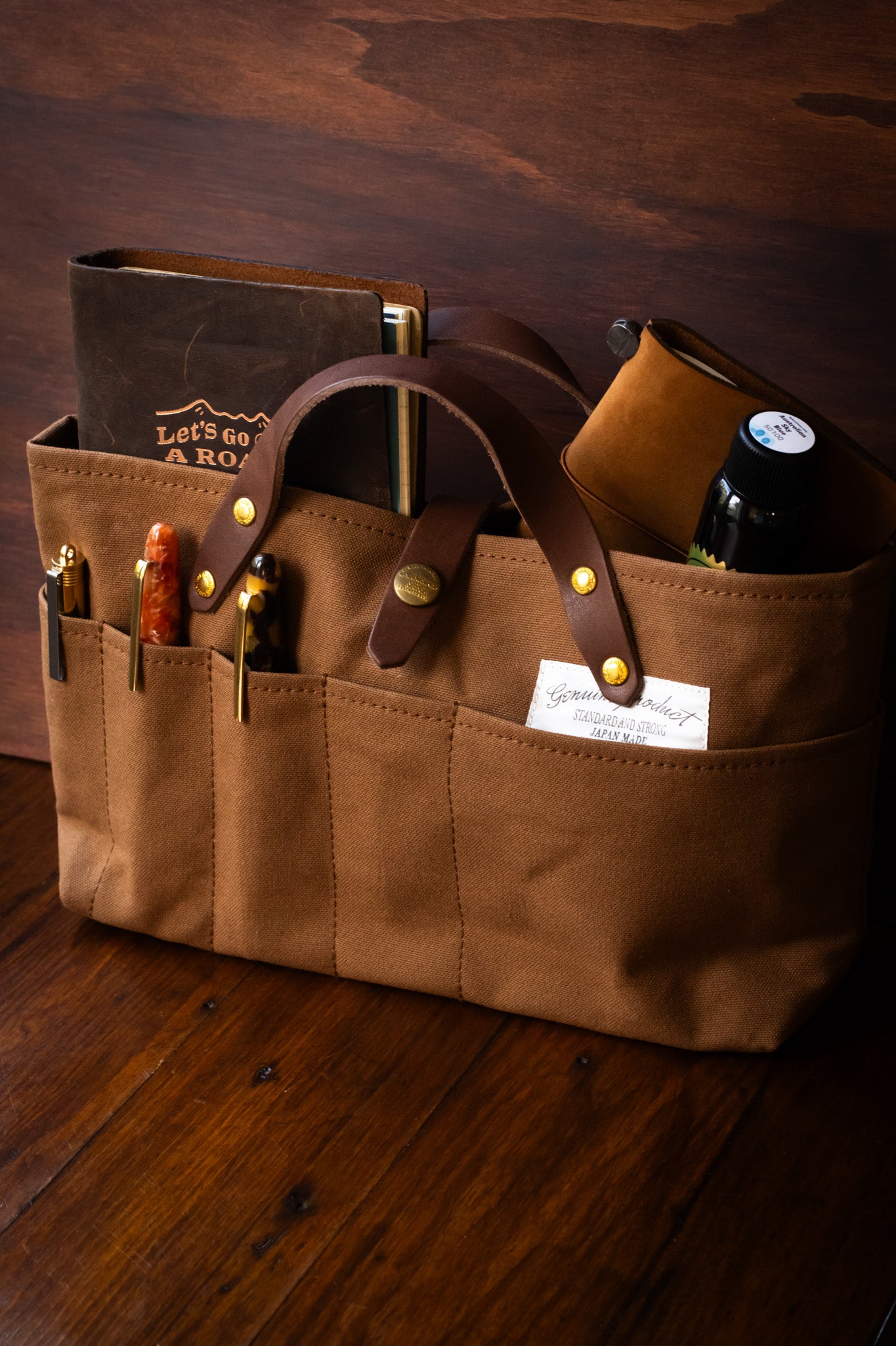 Paraffin Canvas Mini Bag - Brown