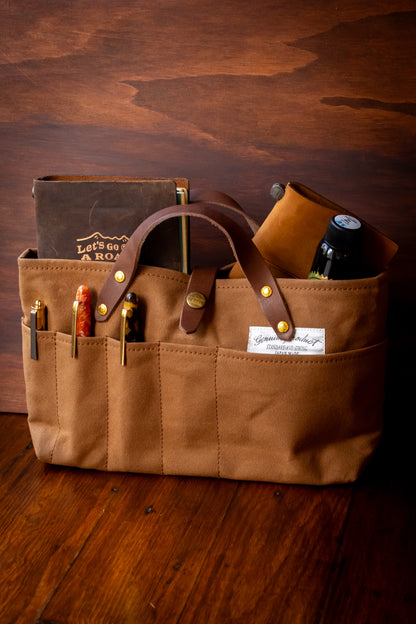 Paraffin Canvas Mini Bag - Brown