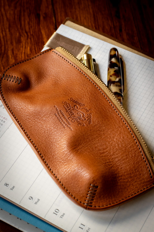 Leather Pen Case - Brown
