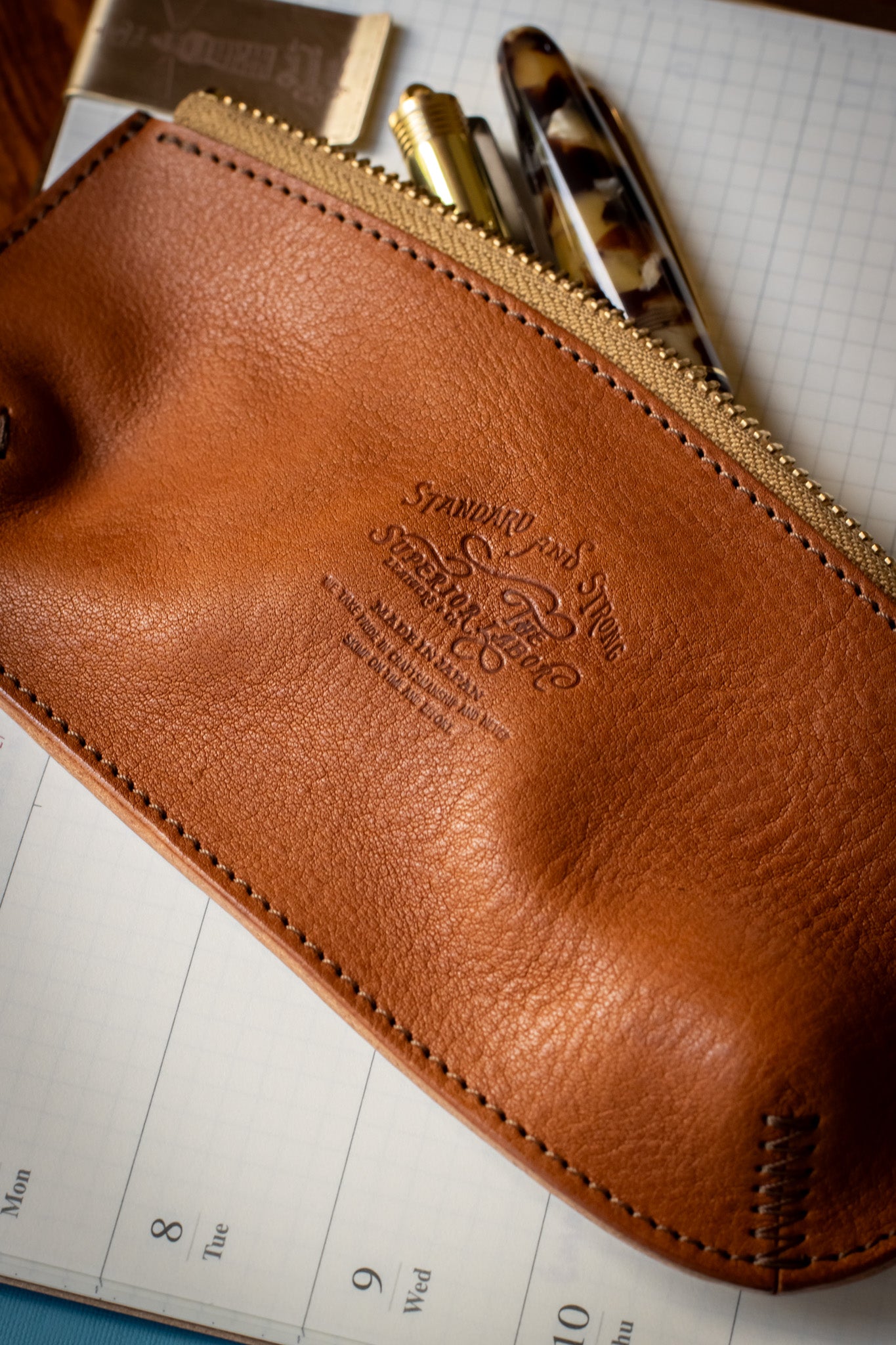 Leather Pen Case - Brown