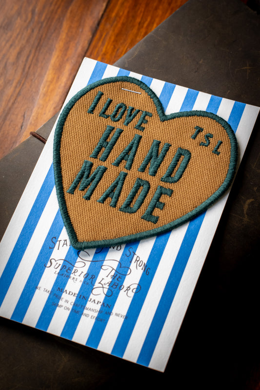 Embroidered Heart Patch - Green