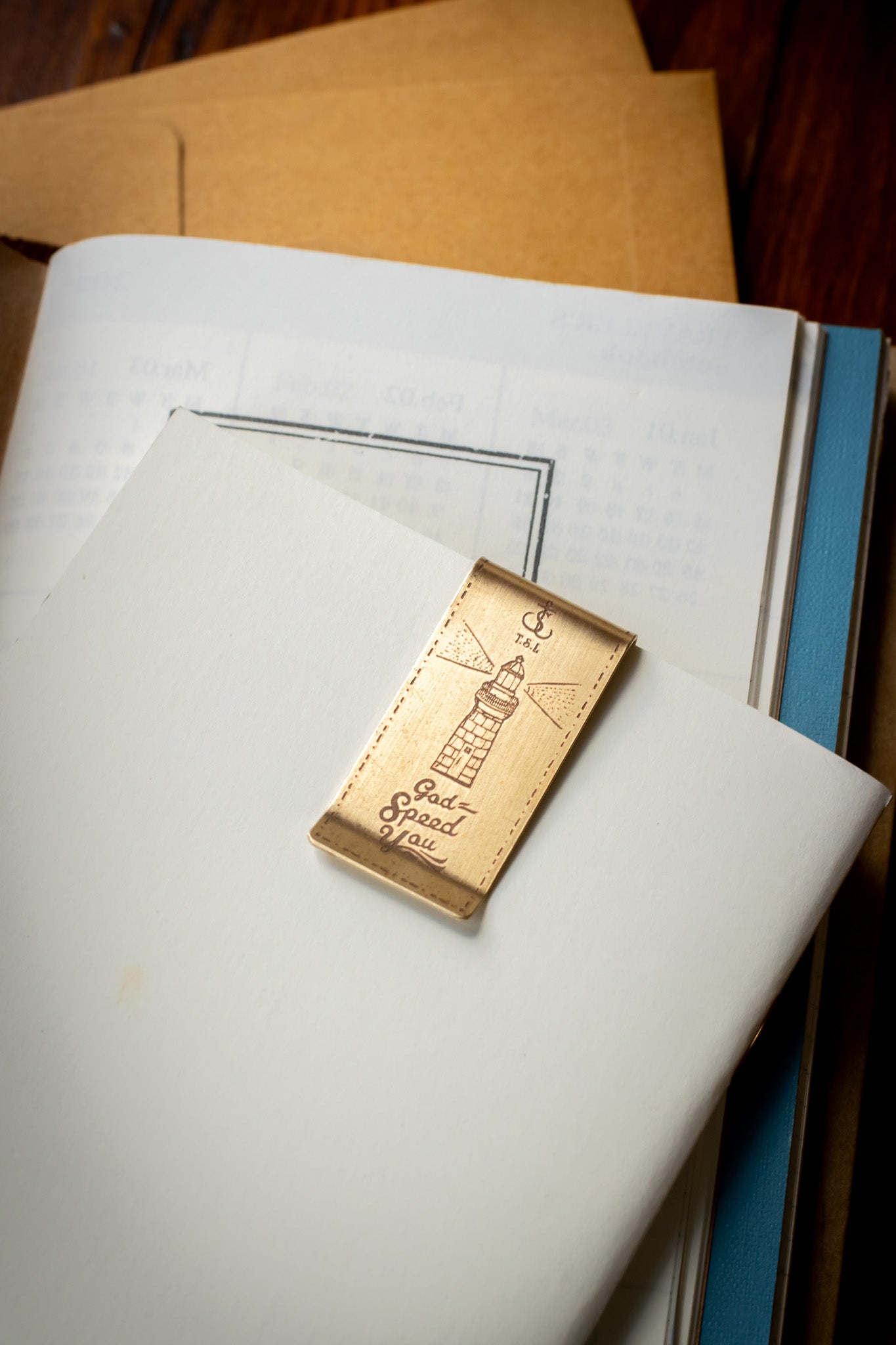 Brass Paper/Money Clip - Lighthouse Image