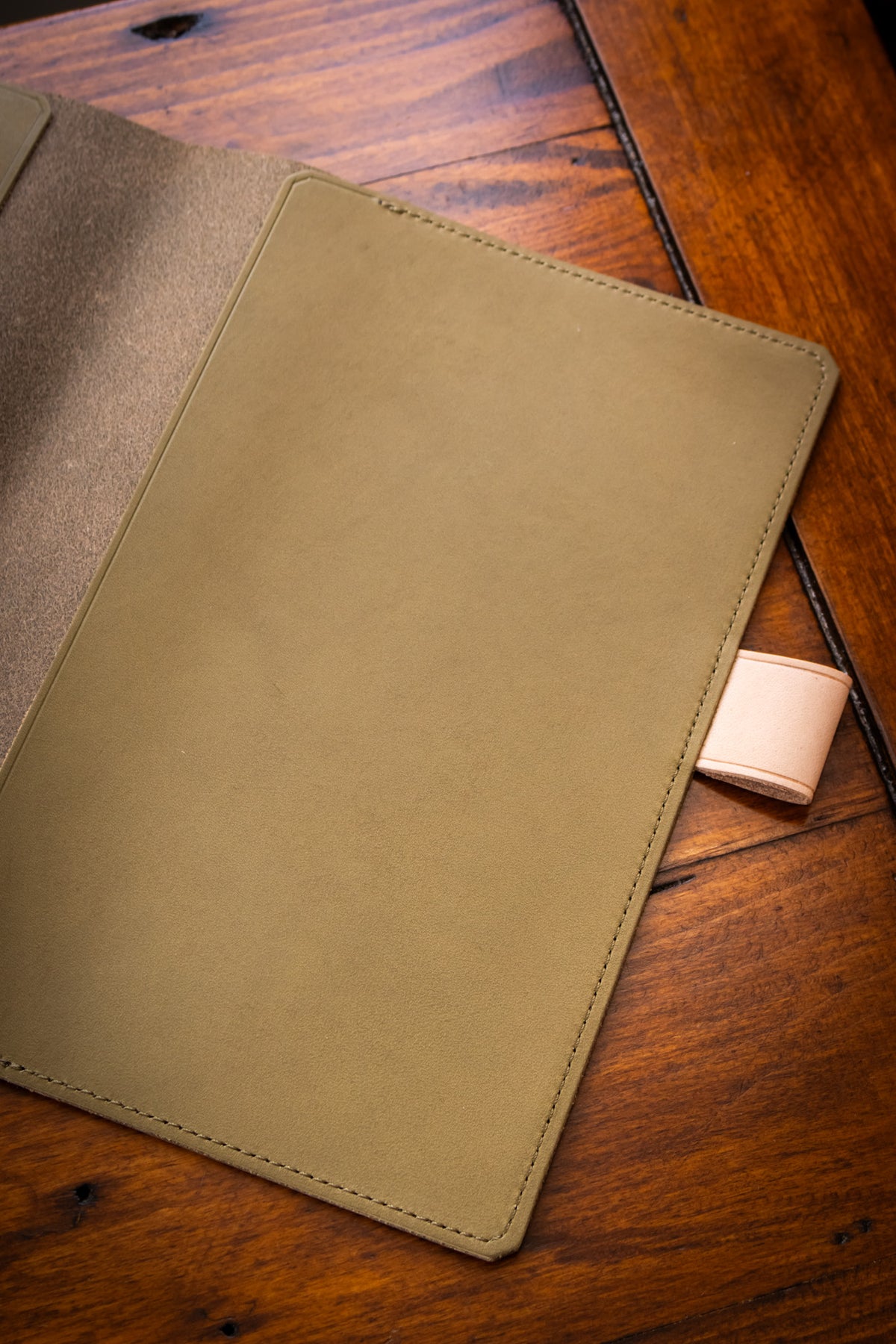 A5 Note Keeper - Glove Leather Olive