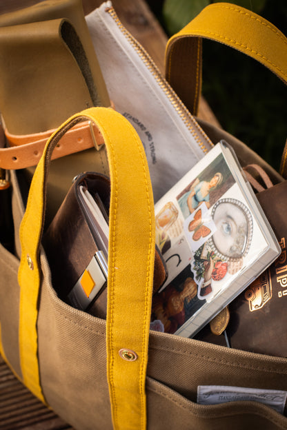 THE TSL Tote Bag - Mini Beige x Yellow