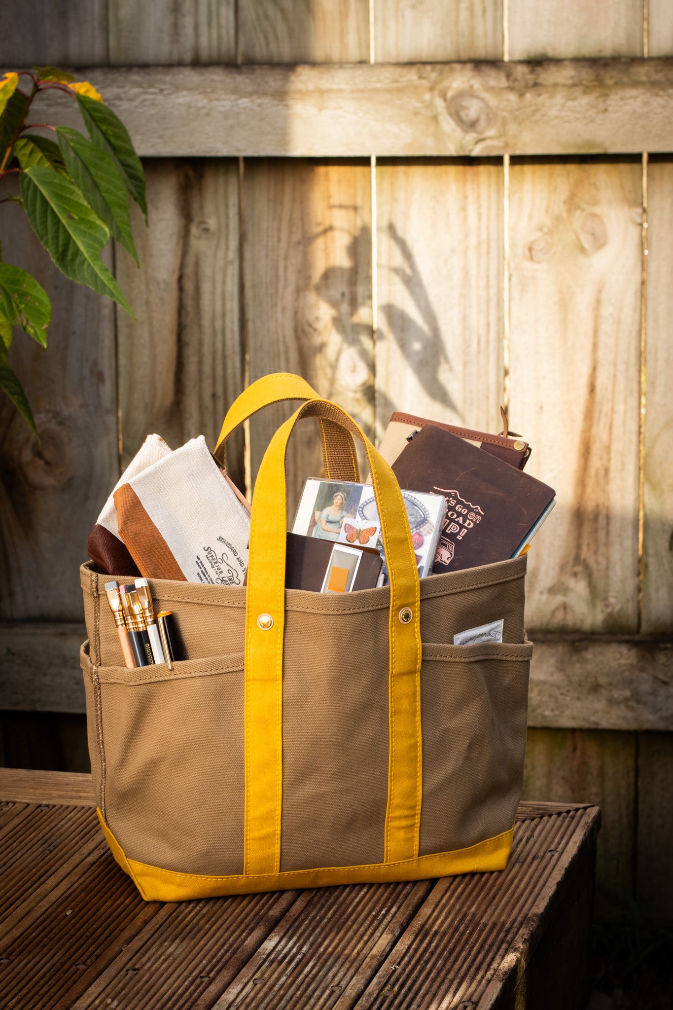 THE TSL Tote Bag - Mini Beige x Yellow