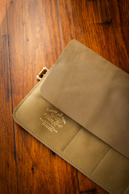 Leather Pen Roll - Olive