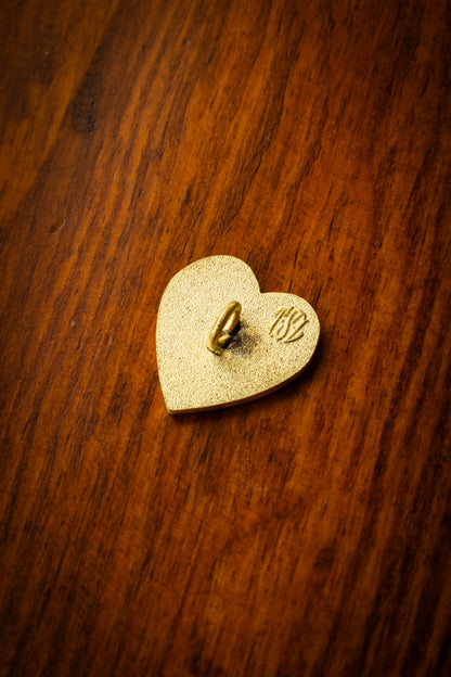 Brass Heart Logo Concho - Red