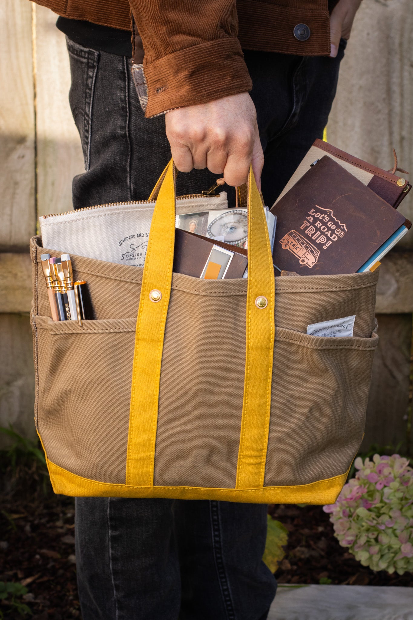 THE TSL Tote Bag - Mini Beige x Yellow