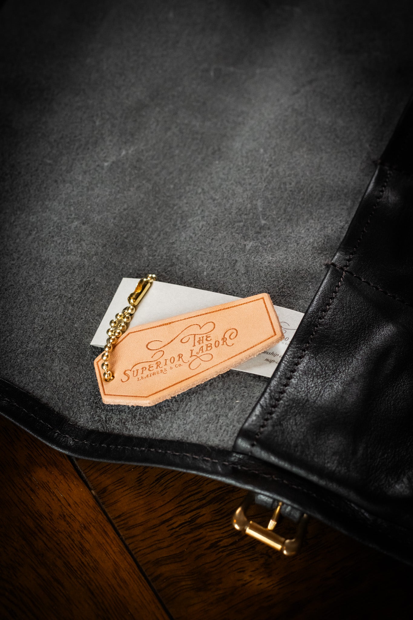 Leather Pen Roll - Black
