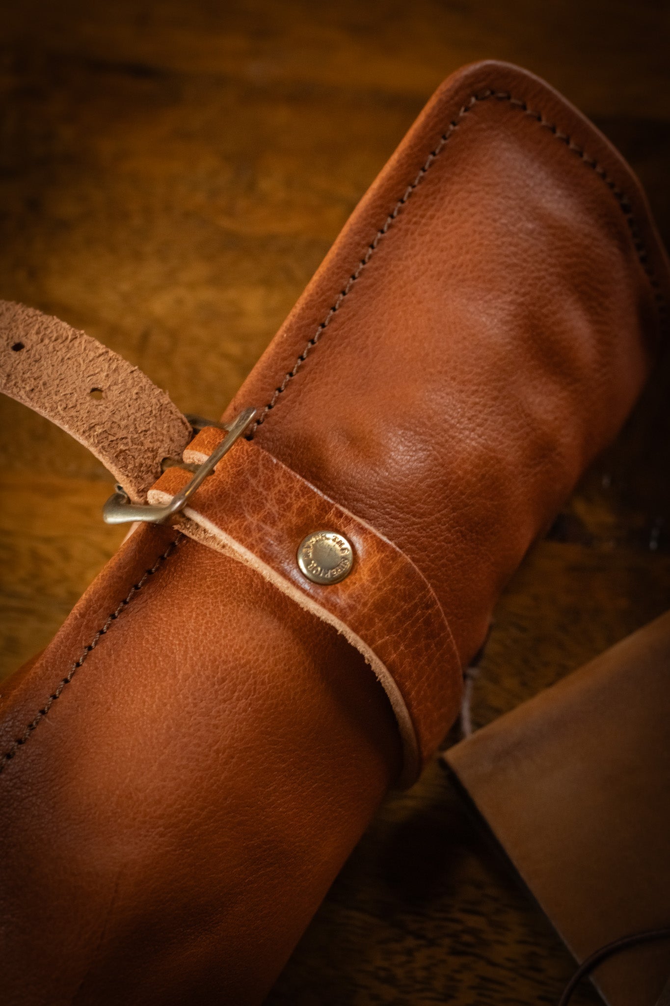 Leather Pen Roll - Tan