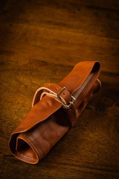 Leather Pen Roll - Tan