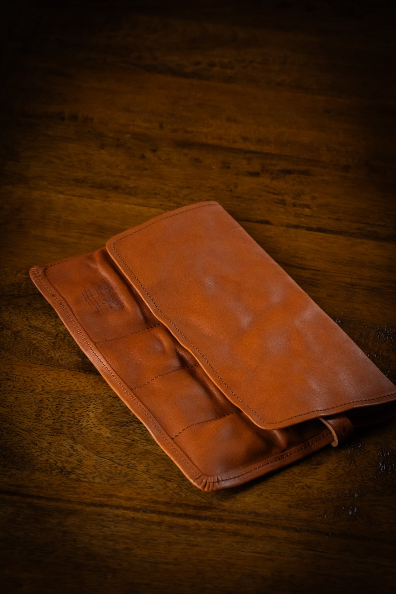 Leather Pen Roll - Tan
