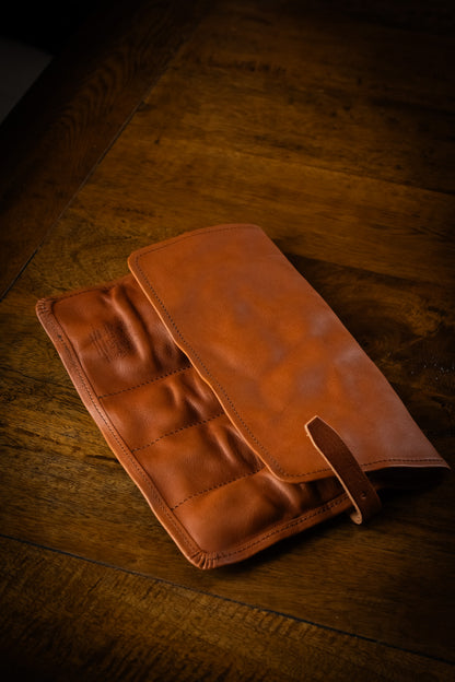 Leather Pen Roll - Tan